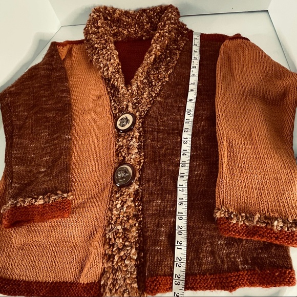 Chunky Sweater Cardigan Hand Knit By Artist L - Picture 7 of 15
